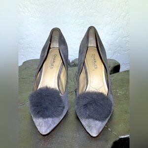 VGUC Charles David Suede Sadie Pom Pom Pumps